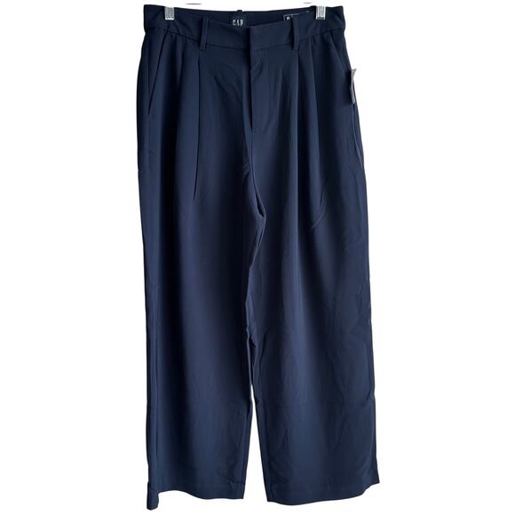 Gap Curvy 365 High Rise Pleated Trousers New Classic Navy Blue 8 - Picture 3 of 13